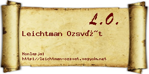 Leichtman Ozsvát névjegykártya